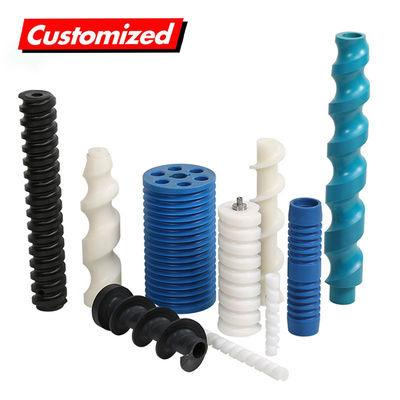 Harga yang bagus Pabrik Conveyor Makanan Kelas Custom Fleksibel Spiral Augers Upe Hdpe Pp Uhmwpe Pom Nylon Sekrup Plastik Auger Cnc Pars Mesin Mudah Operasi Sekrup Conveyor on line
