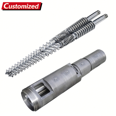 Harga yang bagus Disesuaikan kerucut kembar kerucut kerucut dan set barel kerucut ganda untuk Electroplating Hard Chromium Layer Plastic Extruder on line