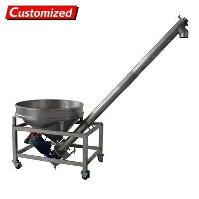 Harga yang bagus Konveyor Sekrup Miring Material Stainless Steel 304 Kustom Mesin Spiral Konveyor Auger Feeder untuk Bubuk Makanan Aditif Pakan on line