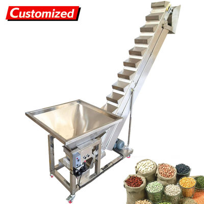 Harga yang bagus Custom stainless steel bucket elevator dengan hopper 150L dan kapasitas 17,2 Gal / Min yang menampilkan kontrol getaran yang dapat disesuaikan untuk bahan butiran on line