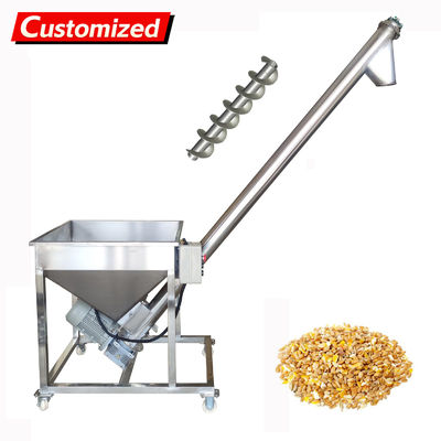 Harga yang bagus oem Vertical Spiral Powder Conveyor 1100W Screw Type Automatic Granule‌ Conveyor 1400r/min Stainless Steel Spiral Feeding Machine with 66.93