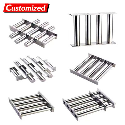 Harga yang bagus Custom Permanent Strong Magnet Grid 12000 Gauss Neodymium Bar Rod Separator Stainless Filter High Magnetic Hopper Grate Magnet untuk produsen baterai lithium, pabrik,dan industri manufaktur on line
