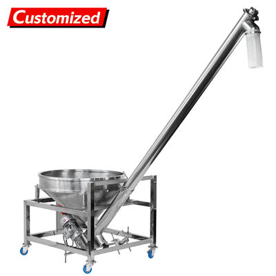 Harga yang bagus Custom-designed inclined stainless steel screw conveyor, automatic feeding system for transporting non-free-flowing powdered products such as flour, talcum powder, coffee, milk powder, etc. on line
