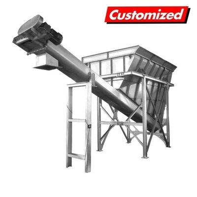 Harga yang bagus Powder Sawdust Inclined Screw Auger Conveyor dengan Hopper Customized OEM Kapasitas Besar on line