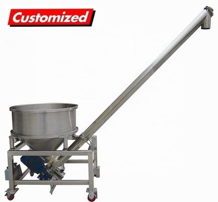 Harga yang bagus Tinggi dan Kecepatan yang disesuaikan Conveyor Screw Auger Stainless Steel dengan Hopper Kecil on line