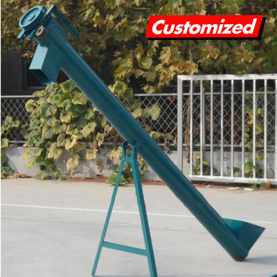 Harga yang bagus Kapasitas besar Helical Blade Inclined Conveyor Peralatan Conveyor sekrup dengan Hopper auger feeder on line