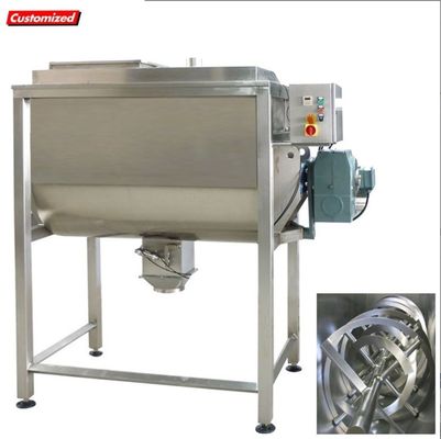 Harga yang bagus Pemanas listrik stainless steel horizontal ribbon mixer dengan kontrol kecepatan variabel untuk pencampuran bubuk on line