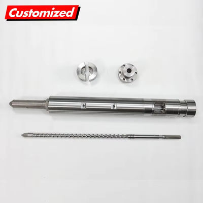 Harga yang bagus Custom stainless steel alloy single twin extruder screw barrel reciprocating injection lead feed screw auger nitride on line