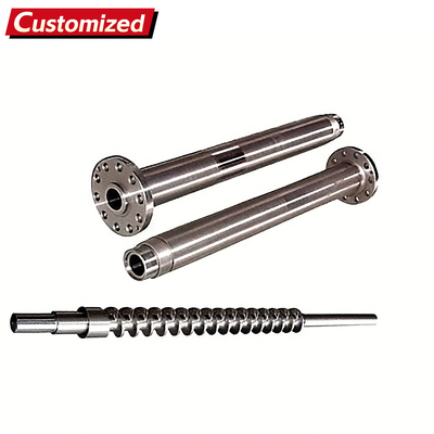 Harga yang bagus Bimetal Twin Screw dan Barrel yang disesuaikan untuk Mesin Injeksi Cetakan LDPE dan PVC Material Extruder dengan Desain Konik on line