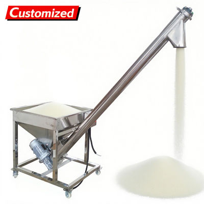 Harga yang bagus oem Automatic Screw Powder Feeder Machine Stainless Steel Vibrating Inclined Conveyor Hopper with 4.5'' Diameter Auger Loader for Spices, Resin & Granular Materials 3m³/h Capacity 110V on line