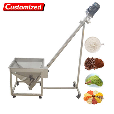 Harga yang bagus oem Incline Auger Screw Conveyor Industrial Helical Hopper Spiral Powder Feeder 750W Stainless Steel 441-661 lb/min Spring Loader 220V 1PH on line