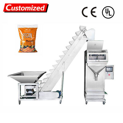 Harga yang bagus Mesin pengisian dan penyegelan granul semi-otomatis dengan stainless steel 201/304 Konstruksi dan kapasitas 5-10 kantong/menit on line