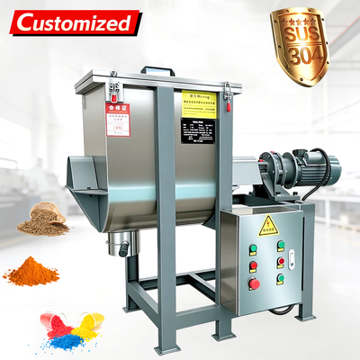 Harga yang bagus Custom 100 liter stainless steel horizontal ribbon mixer untuk seragam tinggi dan luas aplikasi on line