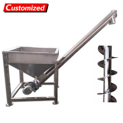 Harga yang bagus Custom Stainless Steel Inclined Auger Screw Conveyor Feeder./ Mesin Angkat Serbuk Granule dengan Hopper untuk Industri Kimia Makanan on line
