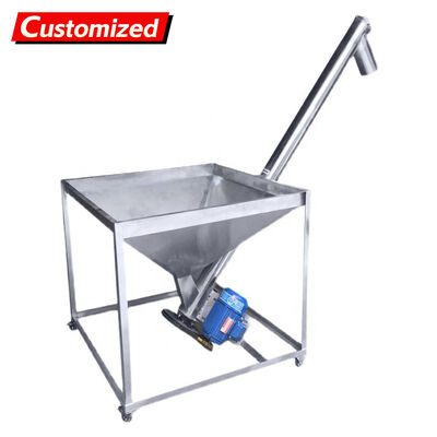 Harga yang bagus Custom stainless steel presisi tinggi Screw Auger Feeder dengan Hopper miring untuk pengolahan bubuk kering on line